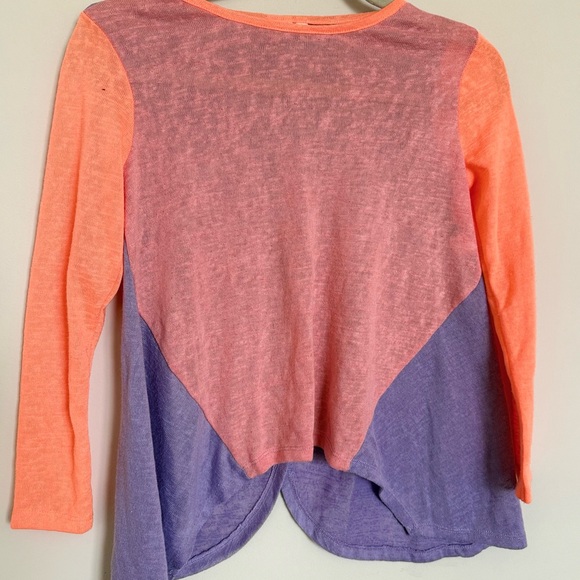 RUUM Girls Size 10 Layered Long Sleeve Top Coral Purple - Picture 2 of 9